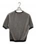 TOMORROW LAND tricot (トゥモローランド トリコ) ヘリンボーン柄 コットンハーフスリーブ ニット グレー サイズ:SIZE M：10000円