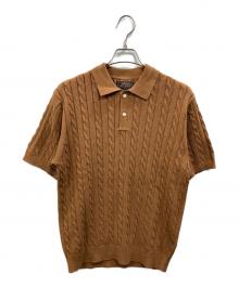 BEAMS PLUS（ビームスプラス）の古着「Knit Polo Cable（ニットポロケーブル）」｜ブラウン