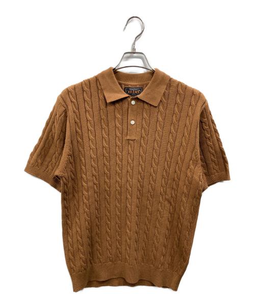 BEAMS PLUS（ビームスプラス）BEAMS PLUS (ビームスプラス) Knit Polo Cable（ニットポロケーブル） ブラウン サイズ:SIZE Mの古着・服飾アイテム