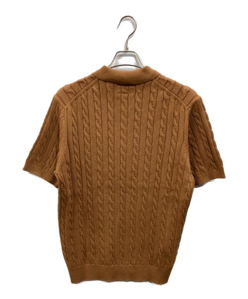 BEAMS PLUS（ビームスプラス）BEAMS PLUS (ビームスプラス) Knit Polo Cable（ニットポロケーブル） ブラウン サイズ:SIZE Mの古着・服飾アイテム