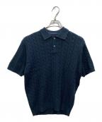 BEAMS PLUSビームスプラス）の古着「Knit Polo Cable（ニットポロケーブル）」｜ネイビー