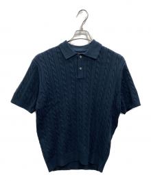 BEAMS PLUS（ビームスプラス）の古着「Knit Polo Cable（ニットポロケーブル）」｜ネイビー