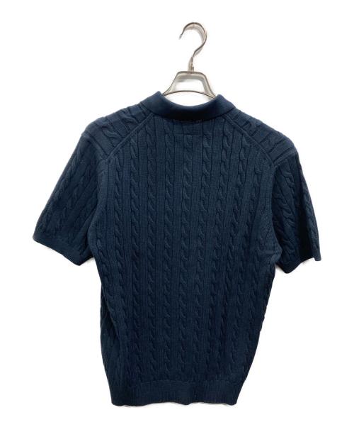 BEAMS PLUS（ビームスプラス）BEAMS PLUS (ビームスプラス) Knit Polo Cable（ニットポロケーブル） ネイビー サイズ:SIZE Mの古着・服飾アイテム