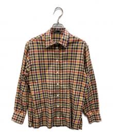 DAKS（ダックス）の古着「レギュラーカラーチェックシャツ」｜ベージュ