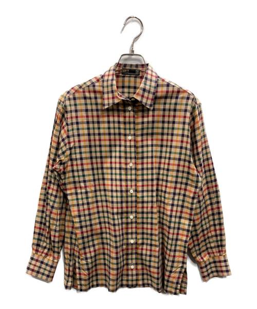 DAKS（ダックス）DAKS (ダックス) レギュラーカラーチェックシャツ ベージュ サイズ:SIZE 9Rの古着・服飾アイテム