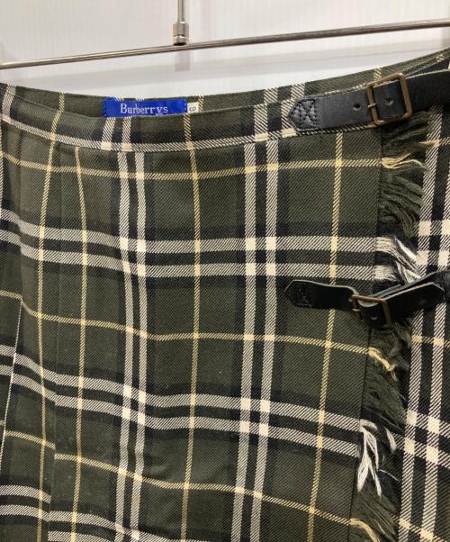 Burberry's BLUE LABEL（バーバリーズ ブルーレーベル）Burberry's BLUE LABEL (バーバリーズ ブルーレーベル) ノヴァチェック ラップスカート グリーン サイズ:36の古着・服飾アイテム