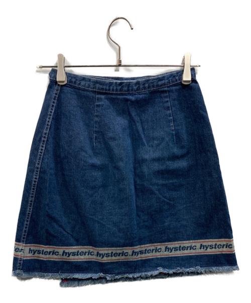 Hysteric Glamour（ヒステリックグラマー）Hysteric Glamour (ヒステリックグラマー) ロゴプリント ラップスカート インディゴ サイズ:FREEの古着・服飾アイテム