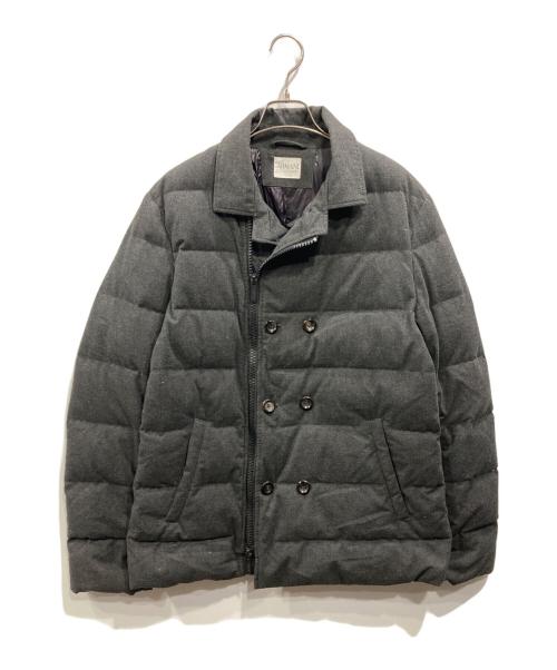 ARMANI COLLEZIONI（アルマーニ コレツィオーニ）ARMANI COLLEZIONI (アルマーニ コレツィオーニ) ダブルブレストダウンジャケット グレー サイズ:50の古着・服飾アイテム