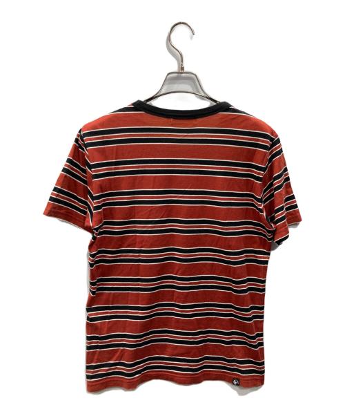 Hysteric Glamour（ヒステリックグラマー）Hysteric Glamour (ヒステリックグラマー) リーフ刺繍 ボーダーTシャツ オレンジ サイズ:Sの古着・服飾アイテム