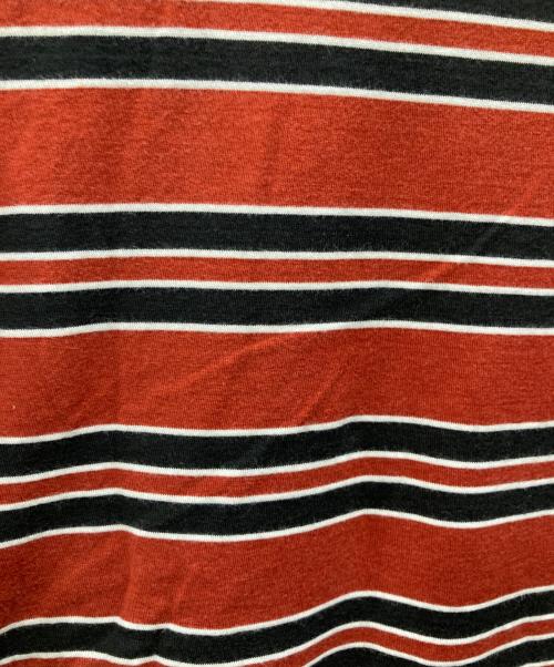 Hysteric Glamour（ヒステリックグラマー）Hysteric Glamour (ヒステリックグラマー) リーフ刺繍 ボーダーTシャツ オレンジ サイズ:Sの古着・服飾アイテム