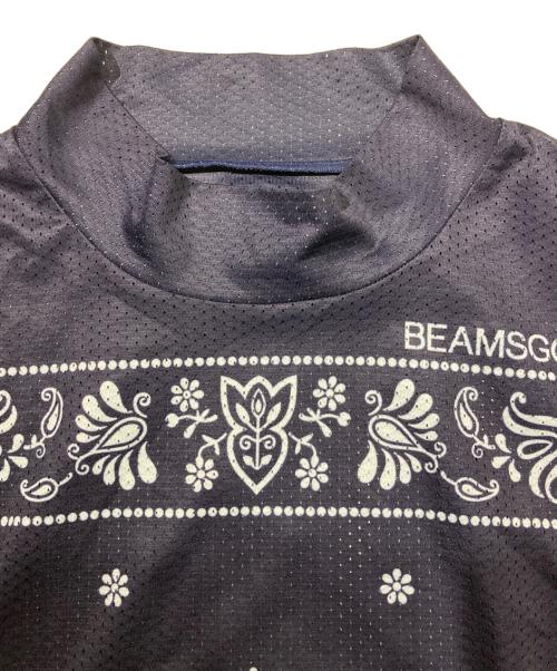 BEAMS GOLF（ビームスゴルフ）BEAMS GOLF (ビームスゴルフ) バンダナプリント モックネックシャツ ネイビー サイズ:Mの古着・服飾アイテム