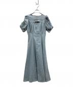 rosemuseロゼミューズ）の古着「denim puff sleeves dress」｜インディゴ