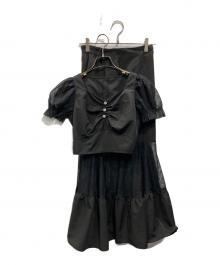 rosemuse（ロゼミューズ）の古着「sheer switch mermaid skirt tops set up」｜ブラック