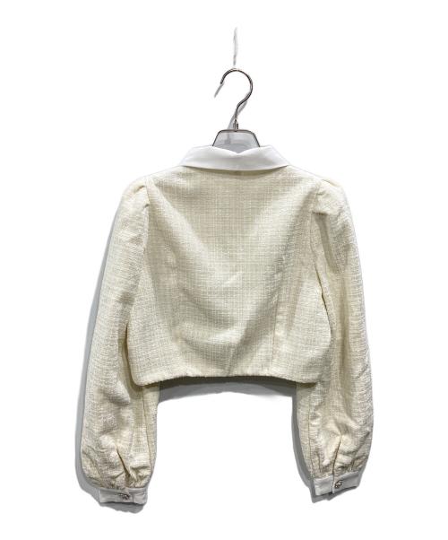 rosemuse（ロゼミューズ）ROSEMUSE (ロゼミューズ) many frills tweed mini set up ホワイト サイズ:SMALLの古着・服飾アイテム