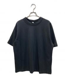 prit（プリット）の古着「30/1リサイクルムラ糸天竺 5分袖ワイドTシャツ」｜ブラック