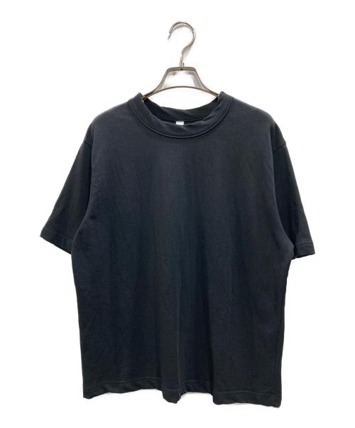 prit（プリット）prit (プリット) 30/1リサイクルムラ糸天竺 5分袖ワイドTシャツ ブラック サイズ:Fの古着・服飾アイテム