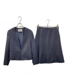 WORK TRIP OUTFITS（ワークトッリプアートフィッツ）の古着「ラメツイードスカートセットアップ」｜ネイビー