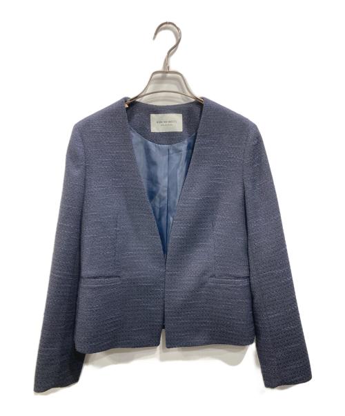 WORK TRIP OUTFITS（ワークトッリプアートフィッツ）WORK TRIP OUTFITS (ワークトッリプアートフィッツ) ラメツイードスカートセットアップ ネイビー サイズ:Lの古着・服飾アイテム