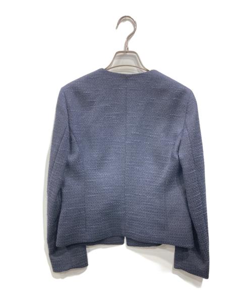 WORK TRIP OUTFITS（ワークトッリプアートフィッツ）WORK TRIP OUTFITS (ワークトッリプアートフィッツ) ラメツイードスカートセットアップ ネイビー サイズ:Lの古着・服飾アイテム