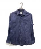 PAUL SMITHポールスミス）の古着「ストライプカッタウェイシャツ」｜ネイビー