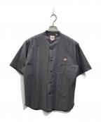 DANTONダントン）の古着「BAND COLLAR SHIRT S/S（バンドカラーシャツ ショートスリーブ）」｜グレー