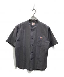 DANTON（ダントン）の古着「BAND COLLAR SHIRT S/S（バンドカラーシャツ ショートスリーブ）」｜グレー