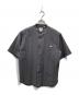 DANTON（ダントン）の古着「BAND COLLAR SHIRT S/S（バンドカラーシャツ ショートスリーブ）」｜グレー