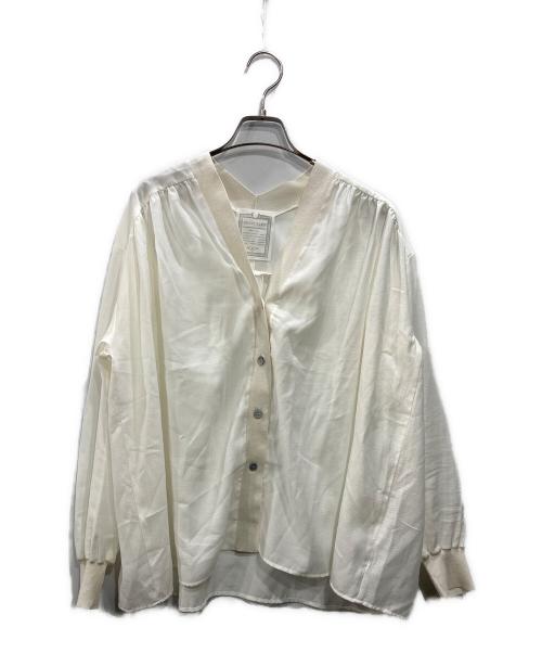 BEARDSLEY（ビアズリー）BEARDSLEY (ビアズリー) シアーブラウスカーデ ホワイト サイズ:Fの古着・服飾アイテム