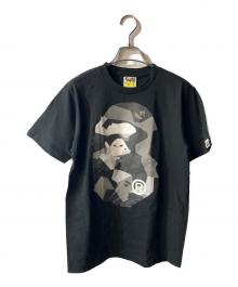 A BATHING APE（アベイシングエイプ）の古着「SPLINTER CAMO BIG APE HEAD TEE」｜ブラック