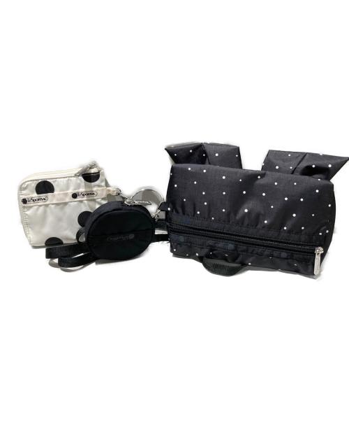 LeSportsac（レスポートサック）LeSportsac (レスポートサック) Snidel (スナイデル) BOW MULTI POUCH SET ブラックの古着・服飾アイテム