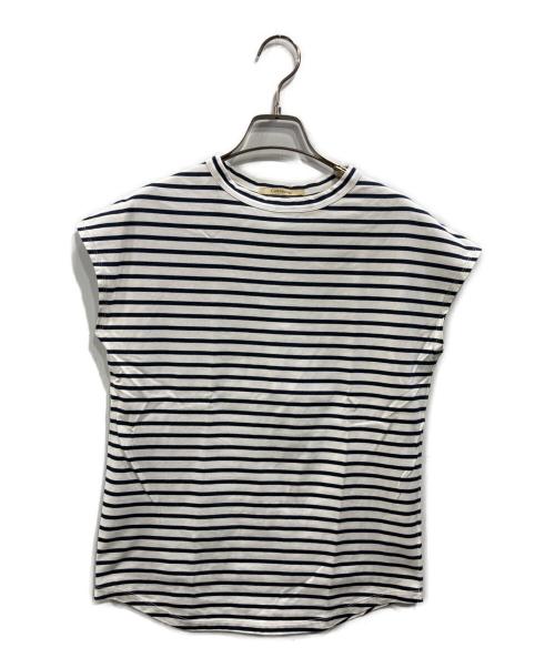 Curensology（カレンソロジー）Curensology (カレンソロジー) フレンチスリーブカットソー ホワイト×ネイビー サイズ:SIZE Freeの古着・服飾アイテム
