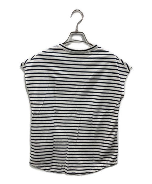 Curensology（カレンソロジー）Curensology (カレンソロジー) フレンチスリーブカットソー ホワイト×ネイビー サイズ:SIZE Freeの古着・服飾アイテム