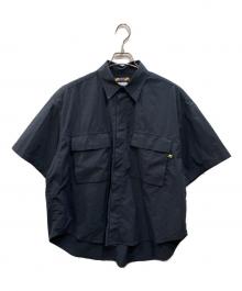 is-ness×BAMBOO SHOOTS（イズネス×バンブーシュート）の古着「別注 Short Sleeve Seersucker Work Shirt」｜ネイビー