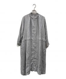 nest Robe（ネストローブ）の古着「レーストリム リネンワンピース」｜グレー