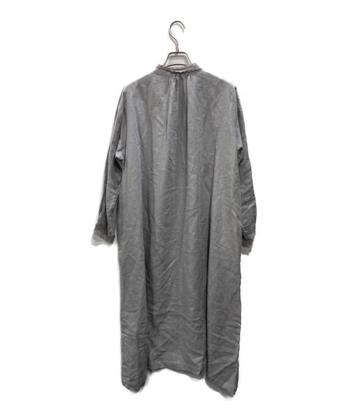 nest Robe（ネストローブ）nest Robe (ネストローブ) レーストリム リネンワンピース グレー サイズ:Fの古着・服飾アイテム