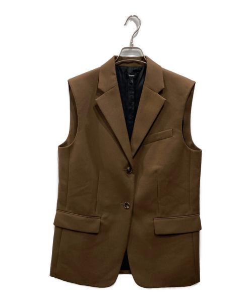 theory（セオリー）theory (セオリー) Wool Hopsack Boxy Vest ブラウン サイズ:2の古着・服飾アイテム