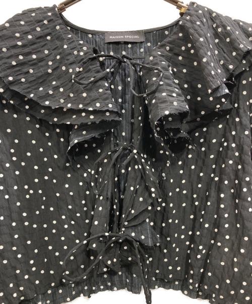 MAISON SPECIAL（メゾンスペシャル）MAISON SPECIAL (メゾンスペシャル) Ruffle Blouse ブラック サイズ:FREEの古着・服飾アイテム