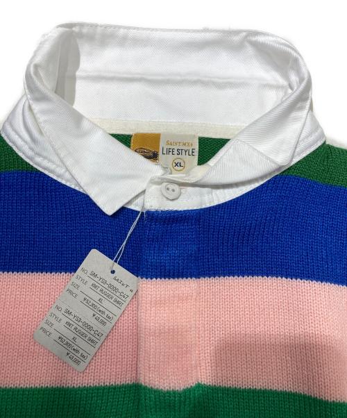 SAINT MICHAEL（セントマイケル）SAINT MICHAEL (セントマイケル) LASTMAN (ラストマン) LM KNIT RGR SHIRT / BORDER マルチカラー サイズ:XLの古着・服飾アイテム
