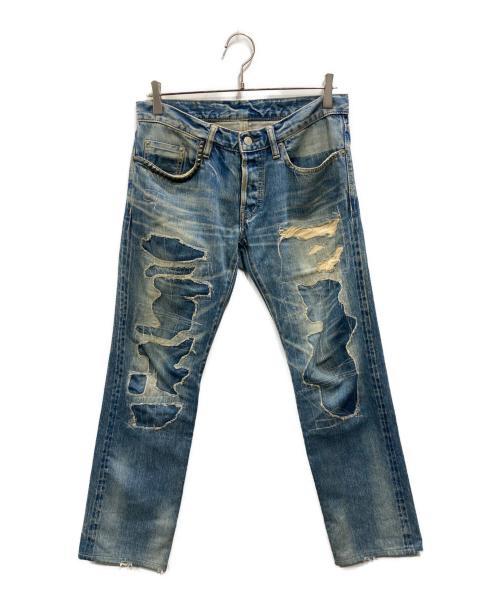 Hysteric Glamour（ヒステリックグラマー）Hysteric Glamour (ヒステリックグラマー) リペア加工 スタッズデニム インディゴ サイズ:30の古着・服飾アイテム