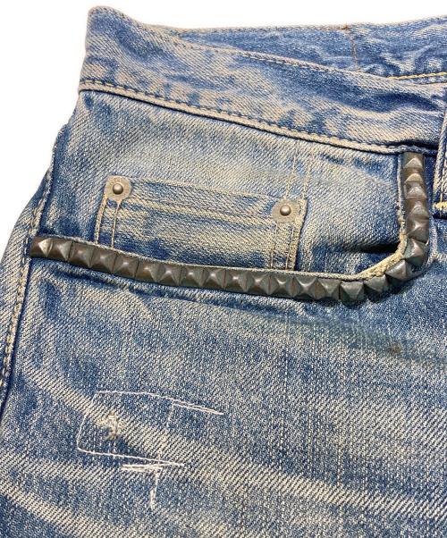 Hysteric Glamour（ヒステリックグラマー）Hysteric Glamour (ヒステリックグラマー) リペア加工 スタッズデニム インディゴ サイズ:30の古着・服飾アイテム