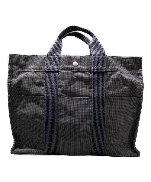 HERMES（エルメス）HERMES (エルメス) エールライン トートバッグ グレー×ブラックの古着・服飾アイテム