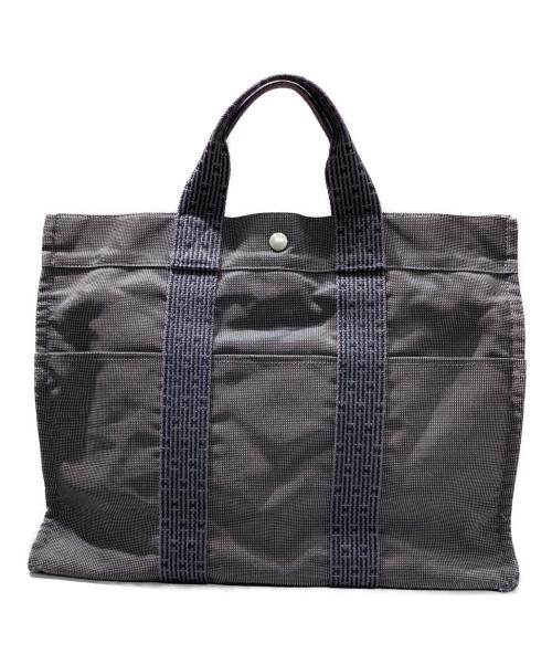 HERMES（エルメス）HERMES (エルメス) エールライン トートバッグ グレー×ブラックの古着・服飾アイテム