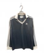 adidas Originalsアディダスオリジナル）の古着「アディカラー ピケ サッカー長袖Tシャツ」｜ブラック