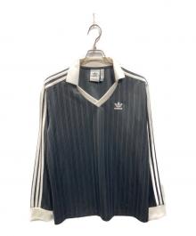 adidas Originals（アディダスオリジナル）の古着「アディカラー ピケ サッカー長袖Tシャツ」｜ブラック