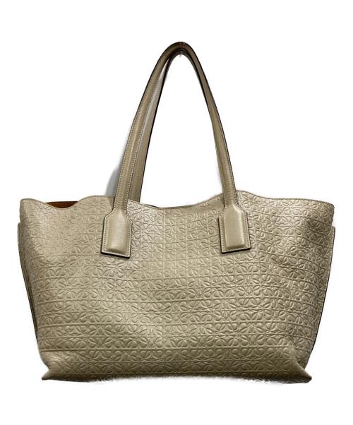 LOEWE（ロエベ）LOEWE (ロエベ) リピートアナグラム Tショッパー トートバッグ ベージュの古着・服飾アイテム