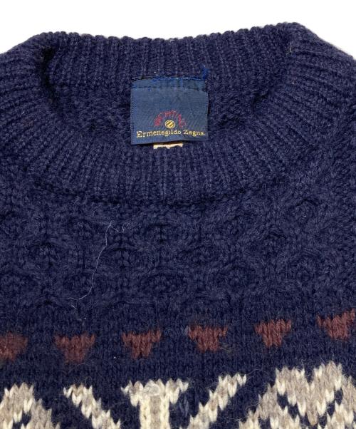 ERMENEGILDO ZEGNA（エルメネジルド・ゼニア）ERMENEGILDO ZEGNA (エルメネジルド・ゼニア) ケーブルニット ネイビー サイズ:Lの古着・服飾アイテム