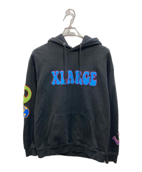 X-LARGE（エクストララージ）X-LARGE (エクストララージ) FLOWER PULLOVER HOODED SWEAT ブラック サイズ:Mの古着・服飾アイテム