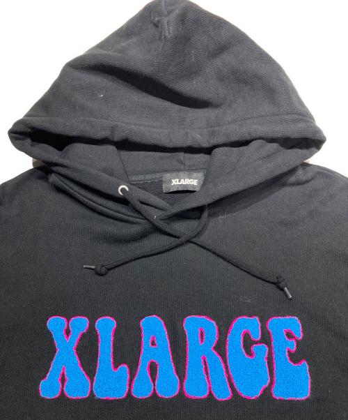 X-LARGE（エクストララージ）X-LARGE (エクストララージ) FLOWER PULLOVER HOODED SWEAT ブラック サイズ:Mの古着・服飾アイテム