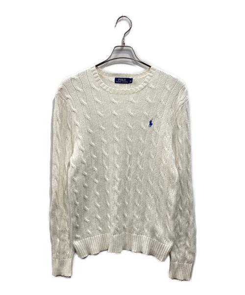 POLO RALPH LAUREN（ポロ・ラルフローレン）POLO RALPH LAUREN (ポロ・ラルフローレン) ケーブルニット ホワイト サイズ:Ｓの古着・服飾アイテム