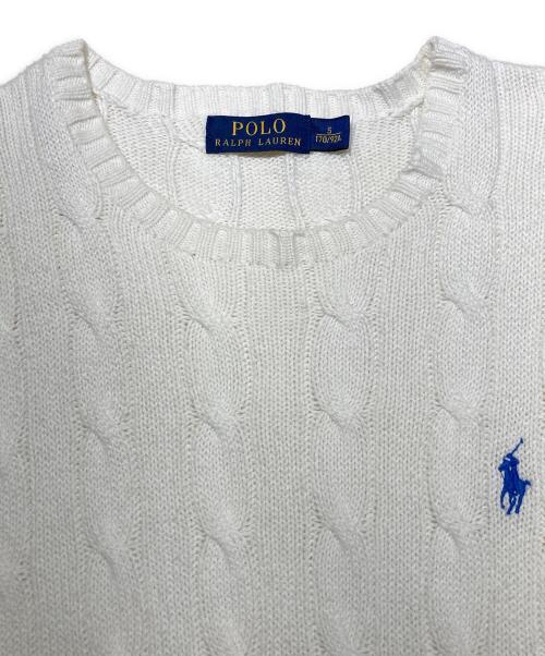 POLO RALPH LAUREN（ポロ・ラルフローレン）POLO RALPH LAUREN (ポロ・ラルフローレン) ケーブルニット ホワイト サイズ:Ｓの古着・服飾アイテム